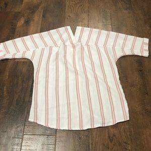 Pink & White Striped Blouse